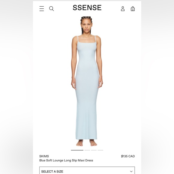 Skims soft lounge dress in the colour Celeste. Size large. - Picture 6 of 6